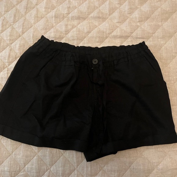 Old Navy High Waisted Linen Blend Shorts Black Size 4 - Picture 2 of 4